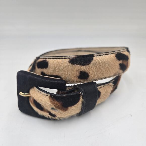 LEATHEROCK Calf-Hair Leather Animal Print Belt USA Size Small Fits 27-31\